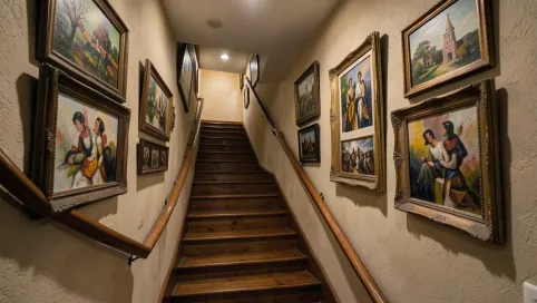 Obrazy na klatce schodowej