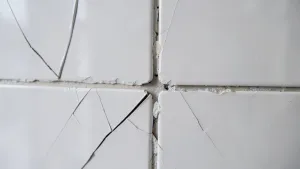 Pękające płytki na ścianie