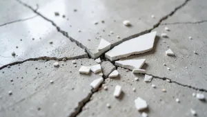 Pękniętą Płytkę Na Podłodze