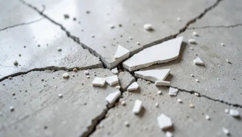 Pękniętą Płytkę Na Podłodze