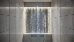 Płytki 3D do łazienki wodospad