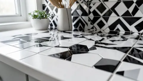 Płytki biało czarne do kuchni
