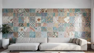 Płytki na ścianę do salonu 3D