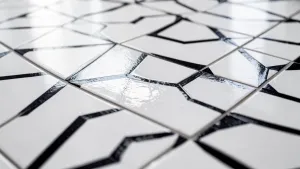 Płytki podłogowe białe z czarnym