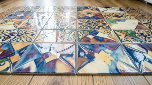 Płytki w jodełkę na podłodze