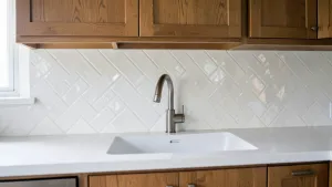 Płytki w kuchni nad blatem