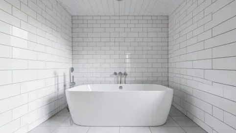 Płytki w łazience do sufitu czy nie