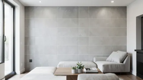 Płytki w salonie na ścianie