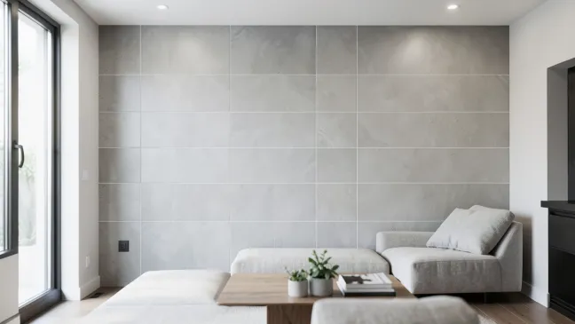Płytki w salonie na ścianie