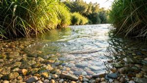 Płytkie miejsce na rzece do przeprawy