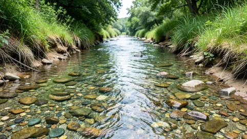 Płytkie miejsce w rzece jeziorze przez które można przejść na drugi brzeg