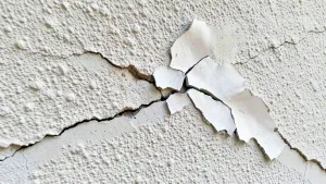 Popękany klej na elewacji