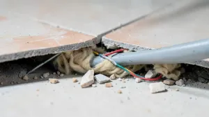 Przewiercony Kabel Pod Płytkami