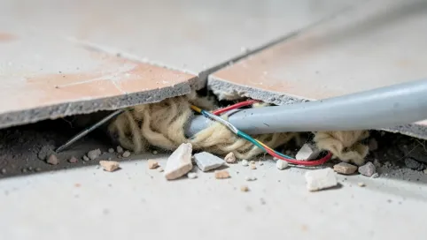 Przewiercony Kabel Pod Płytkami