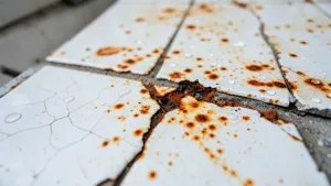 Rdza na płytkach balkonowych