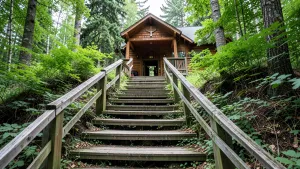 Schody do domku letniskowego