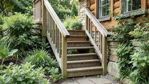 Schody do domku letniskowego zewnętrzne
