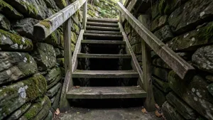 Schody do piwniczki ziemianki