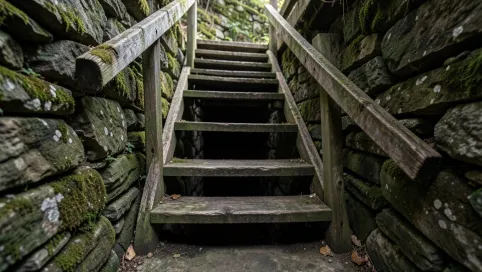 Schody do piwniczki ziemianki