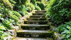 Schody ogrodowe z kamienia