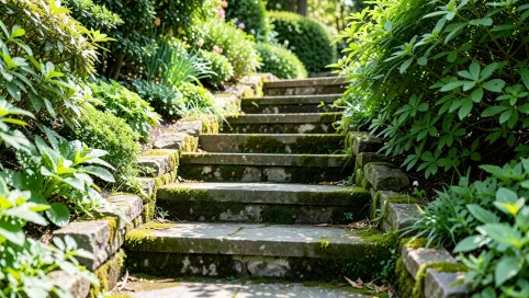 Schody ogrodowe z kamienia