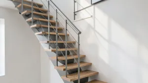 Schody półkowe z balustrada