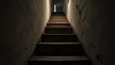 Schody w wąskim korytarzu