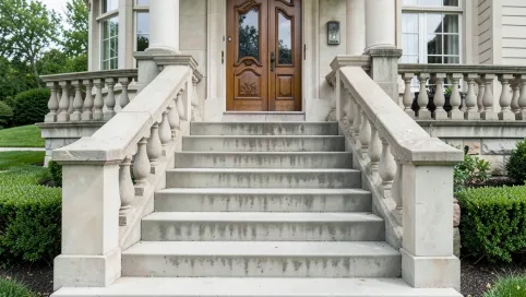 Schody wejściowe do domu wysokie