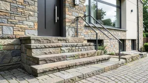 Schody wejściowe do domu z kostki