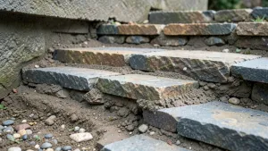 Schody z kostki brukowej przekrój