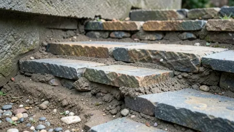 Schody z kostki brukowej przekrój