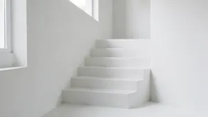 Schody z mikrocementu białe