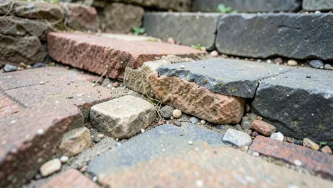 Schody z obrzeży i kostki