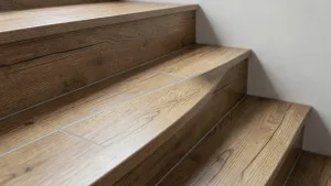 Schody z płytek drewnopodobnych