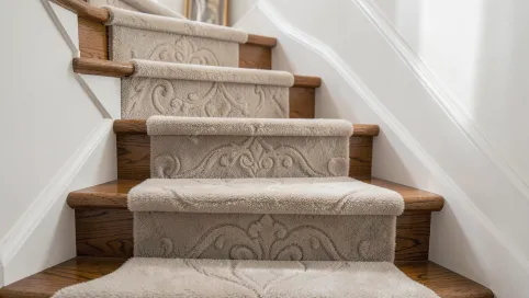 Schody z wykładziny dywanowej