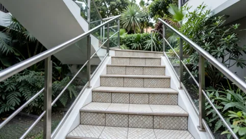 Schody zewnętrzne z płytek