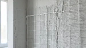 Siatka i klej zamiast tynku wewnątrz