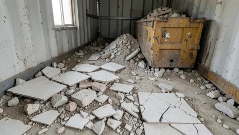 Skucie posadzki 35M2 i wywiezienie do kontenera