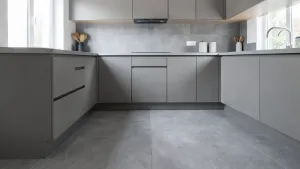 Szare płytki podłogowe do kuchni
