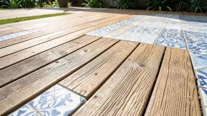 Taras drewniany na płytkach