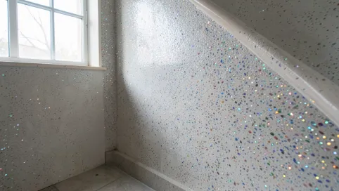 Tynk mozaikowy na klatce schodowej