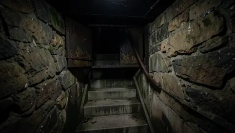 Właz do piwnicy że schodami