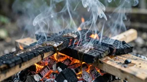 Wypalanie żywicy z desek