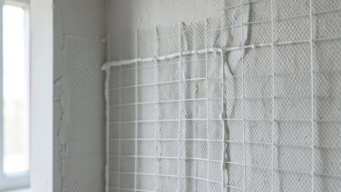 Siatka i klej zamiast tynku wewnątrz