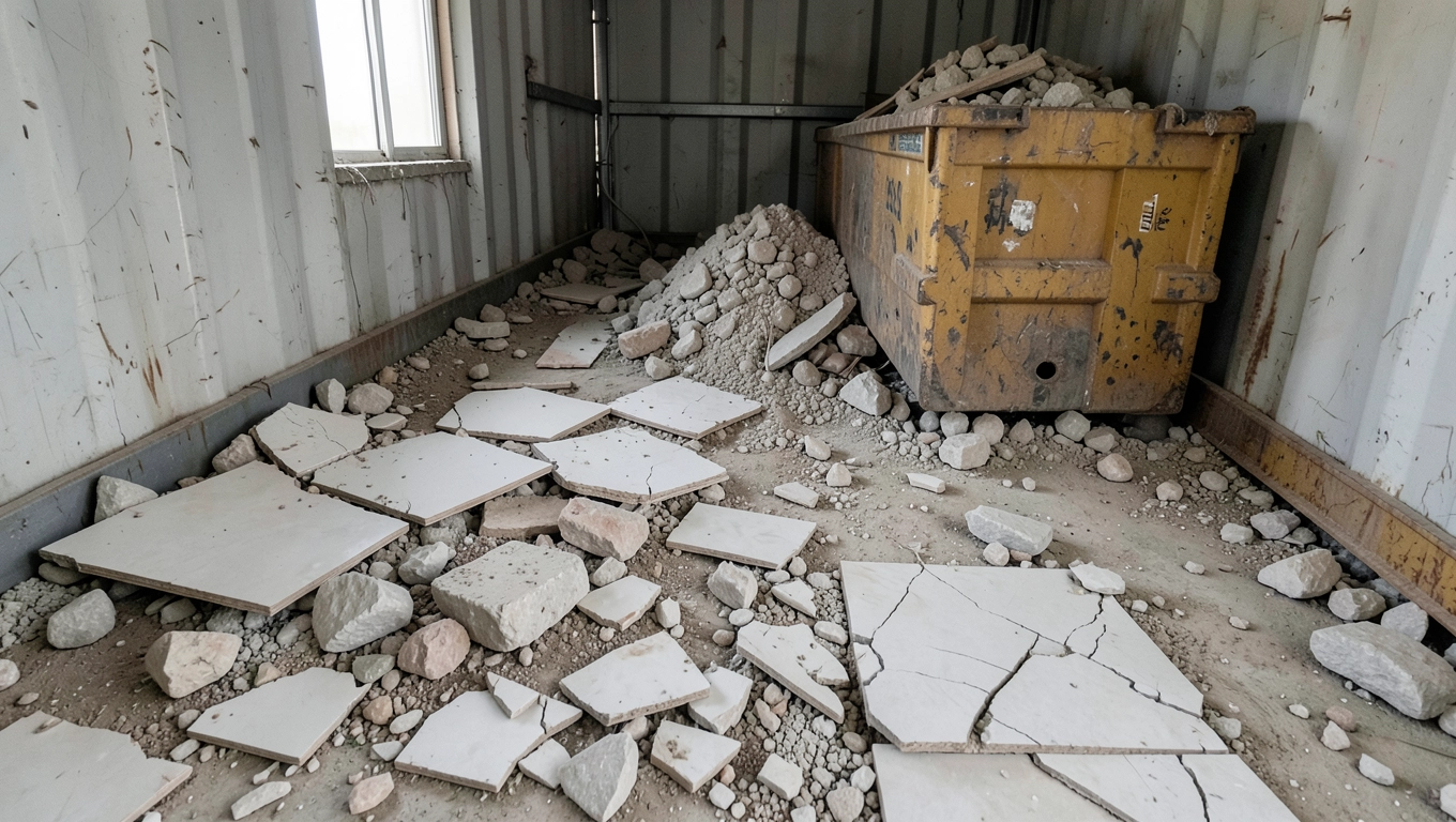 Skucie posadzki 35M2 i wywiezienie do kontenera