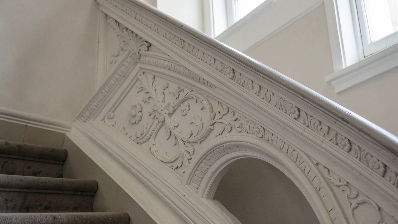 Stiuk na klatce schodowej