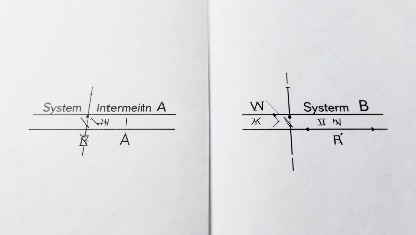 Systemy A i B w oznaczeniach spoin przerywanych