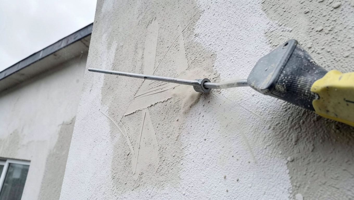 Szlifowanie kleju na elewacji