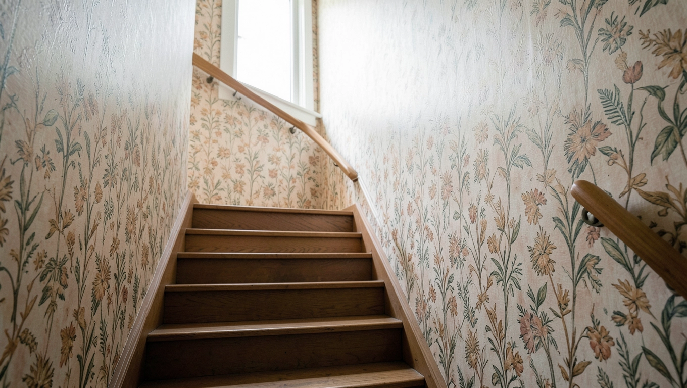 Tapeta winylowa na klatce schodowej