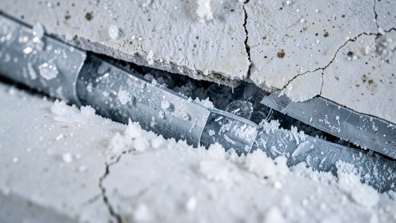 Uszkodzenia rur w zamarzniętej podłogówce